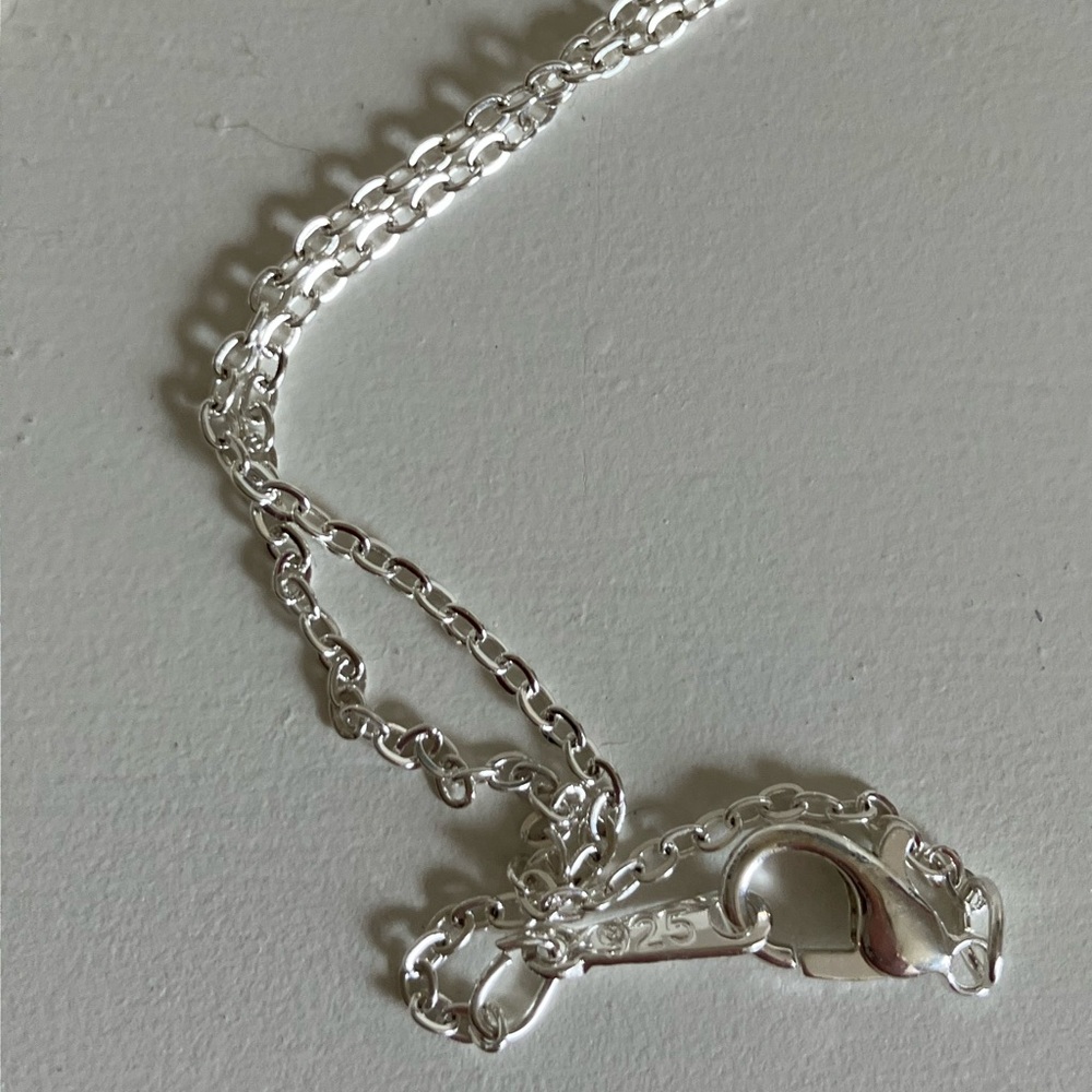 925 Sterling Silver Necklace With Topaz Gemstone 16 inches - Picture 4 of 8